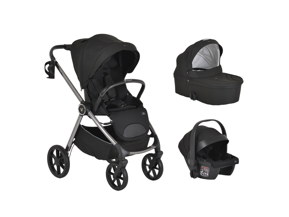Cochecito de bebé único 3 en 1 Carbon Black Cangaroo Cangaroo