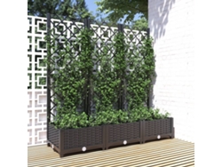 Maceta/Jardinera de Jardín con Enrejado 120X40X121,5 Cm PP Negro