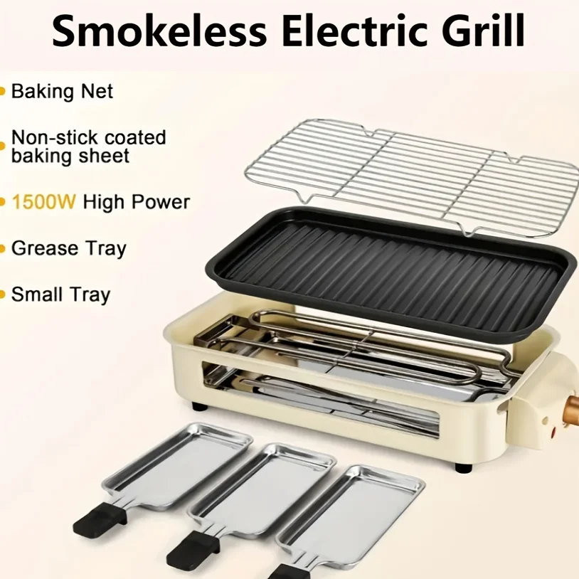 Horno Eléctrico Sin Humo Con Bandeja De Horno Antiadherente Extraíble, Un Elemento Esencial En La Cocina.