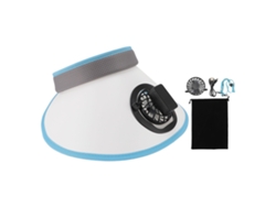Chapéu De Sol Com Ventilador Recarregável 3 Velocidades Ajustáveis Protetor Uv50+ Branco Para Mulheres Homens Crianças