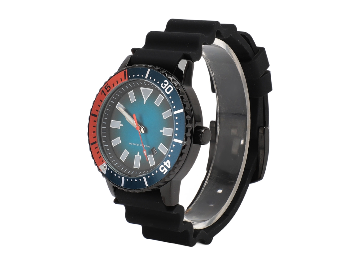 Reloj Automático Para Hombre Con Bisel Giratorio, Indicador De Fecha Luminiscente, Resistente Al Agua, Negro/naranja.