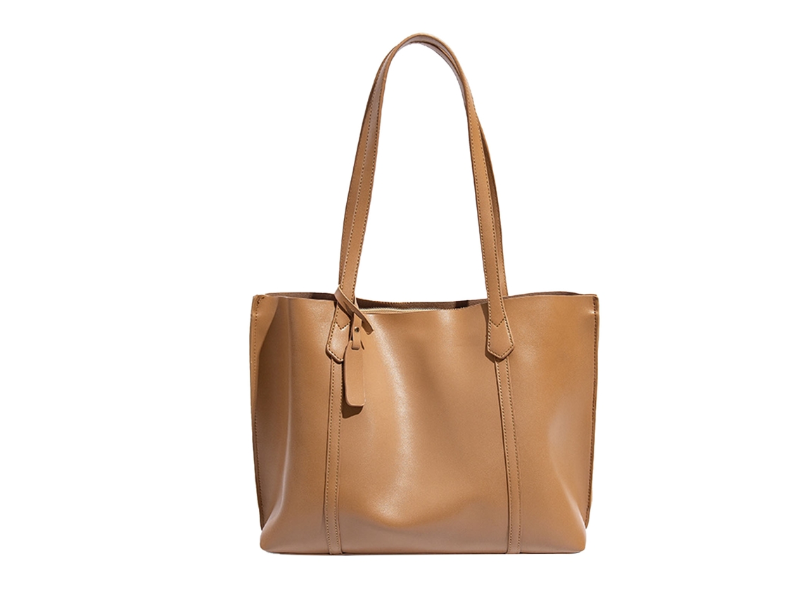 Bolso De Hombro Grande Para Mujer, De Piel Sintética, Estilo Casual, Con Capacidad Suficiente, Color Caqui.