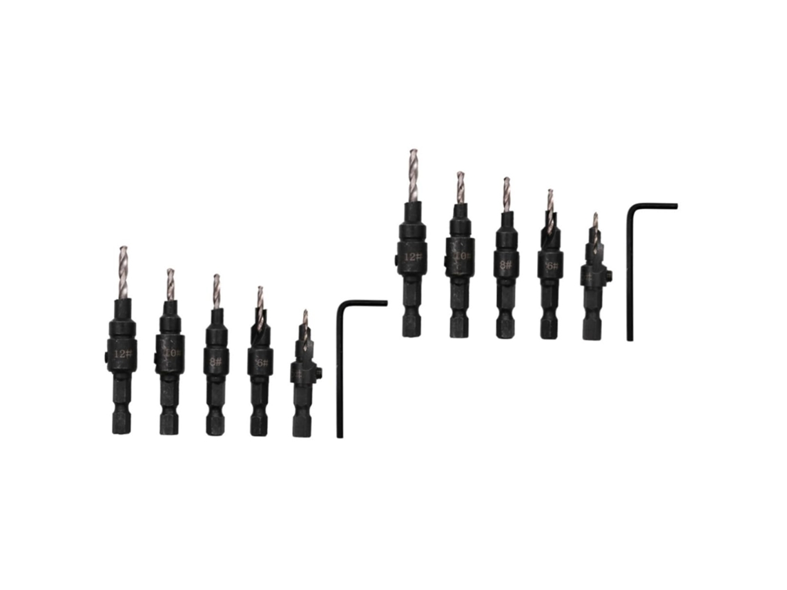 Conjunto De 10 Brocas De Chanfro Hss Para Metal