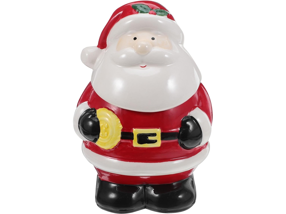 Tarro Pequeño De Cerámica Navideño Para Dulces Con Tapa, Lata Para Galletas De Papá Noel