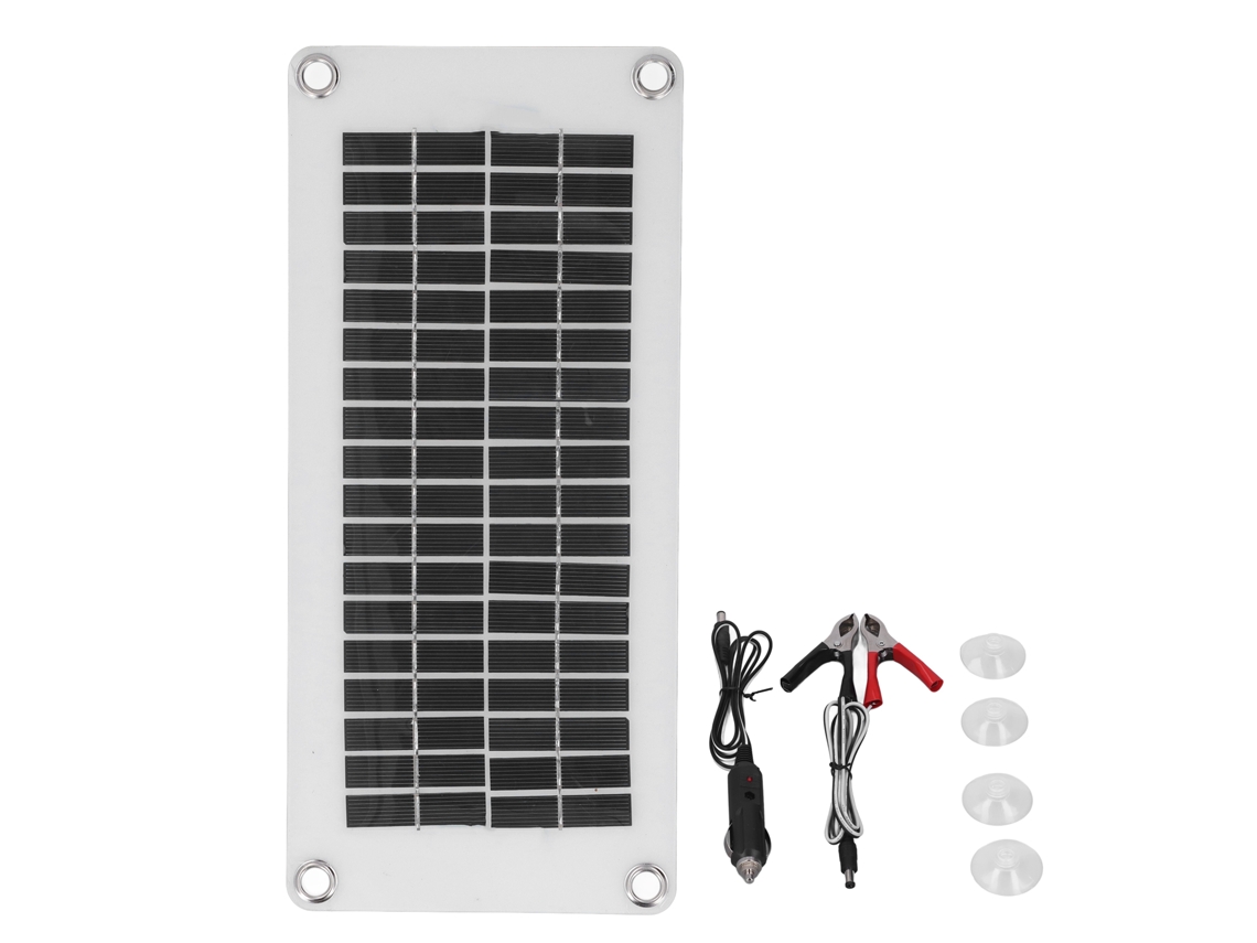 Cargador De Batería Solar Portátil Con Panel 10w 12v Controlador Inteligente Para Coche Rv Automóvil