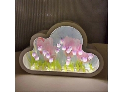 Lámpara de noche de tulipán DIY, lámpara de noche de espejo de tulipán Rosewell Cloud