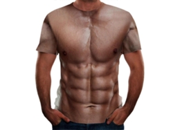 Camiseta de manga corta para hombre con estampado muscular 3D, ideal para el verano.