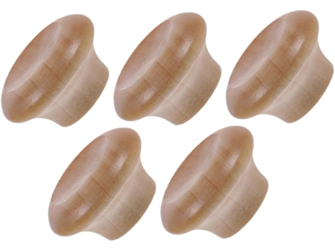 Juego De 5 Pomos De Madera Con Acabado Pulido Y Mango Resistente.