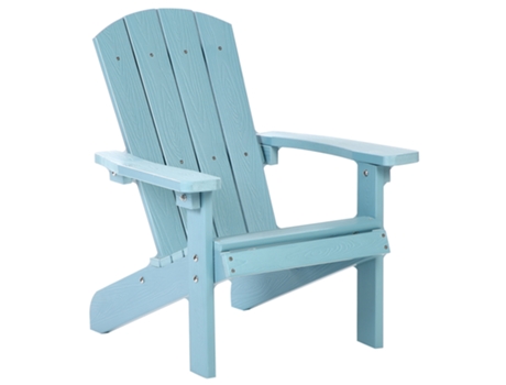 Silla de Jardín BELIANI Adirondack en Madera Plástico Azul 40X50X64