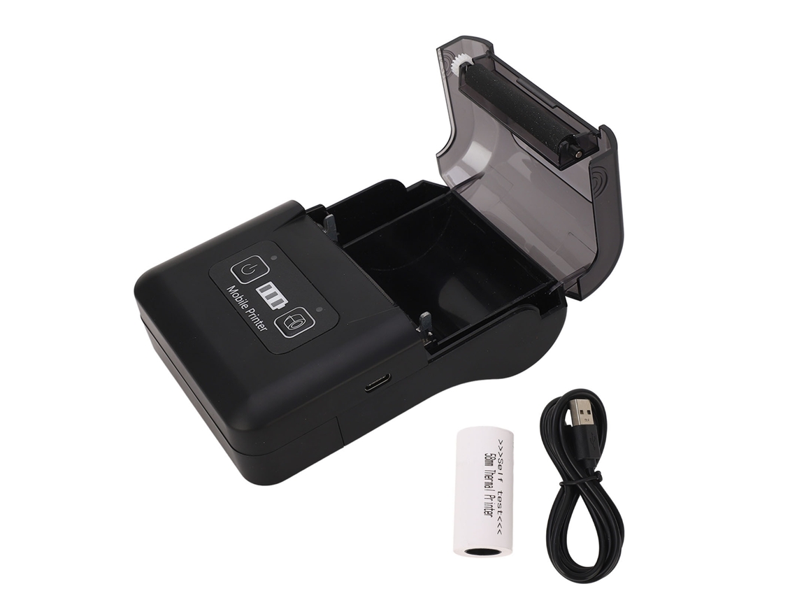 Impresora Térmica Portátil De 58 Mm Con Papel Para Recibos/etiquetas, Alimentada Por Batería Y Con Conexión Bluetooth.