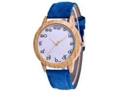 Reloj De Pulsera Casual De Cuarzo Zhoulianfa Con Correa Azul Estilo Vaquero Para Parejas.
