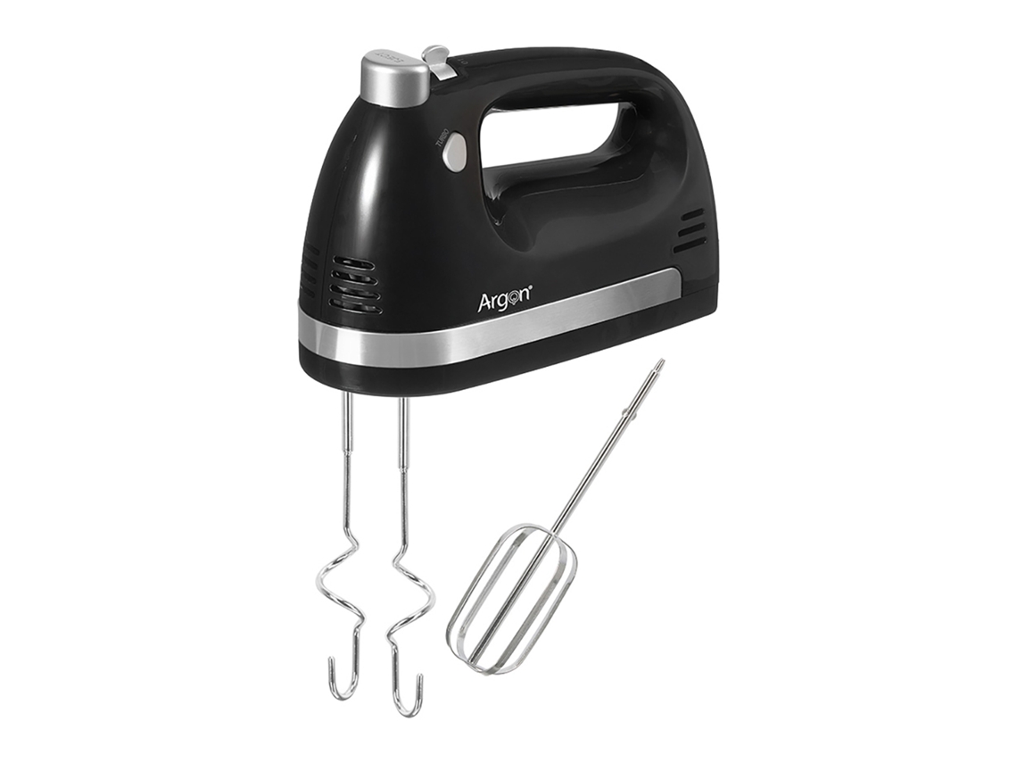 Batidora Negra De Mano Con Doble Varilla. 5 Velocidades Con 400w. Incluye Acoples Para Batir Y Amasar.