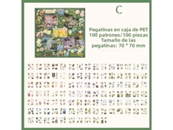 (Estilo 3) 100 pegatinas decorativas vintage, ideales para cajas de regalo, fabricadas en material PET impermeable.