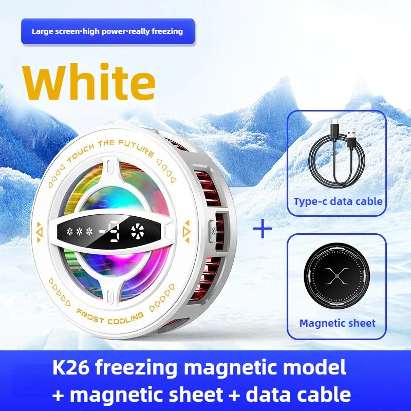 (blanco) Disipador De Calor Magnético Semiconductor Para Teléfono Móvil Con Pantalla De Temperatura Y Rápida Disipación Del Calor.