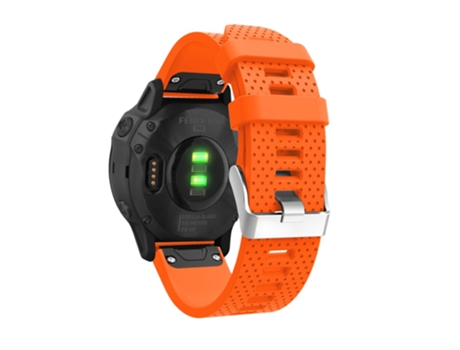 Correa de Silicona con hebilla plateada para Garmin Fenix 7S/6S/6S Pro/5S/5S Plus/Instinct 2S - anaranjado