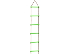Escalera De Escalada De Cuerda Verde Con 6 Barras, Estilo Colgante, Plástico Resistente, Para Niños.
