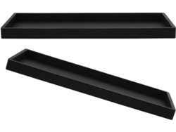 Juego De 2 Bandejas Rectangulares Grandes De Silicona Negra De 31 X 13,5 Cm, Antideslizantes,