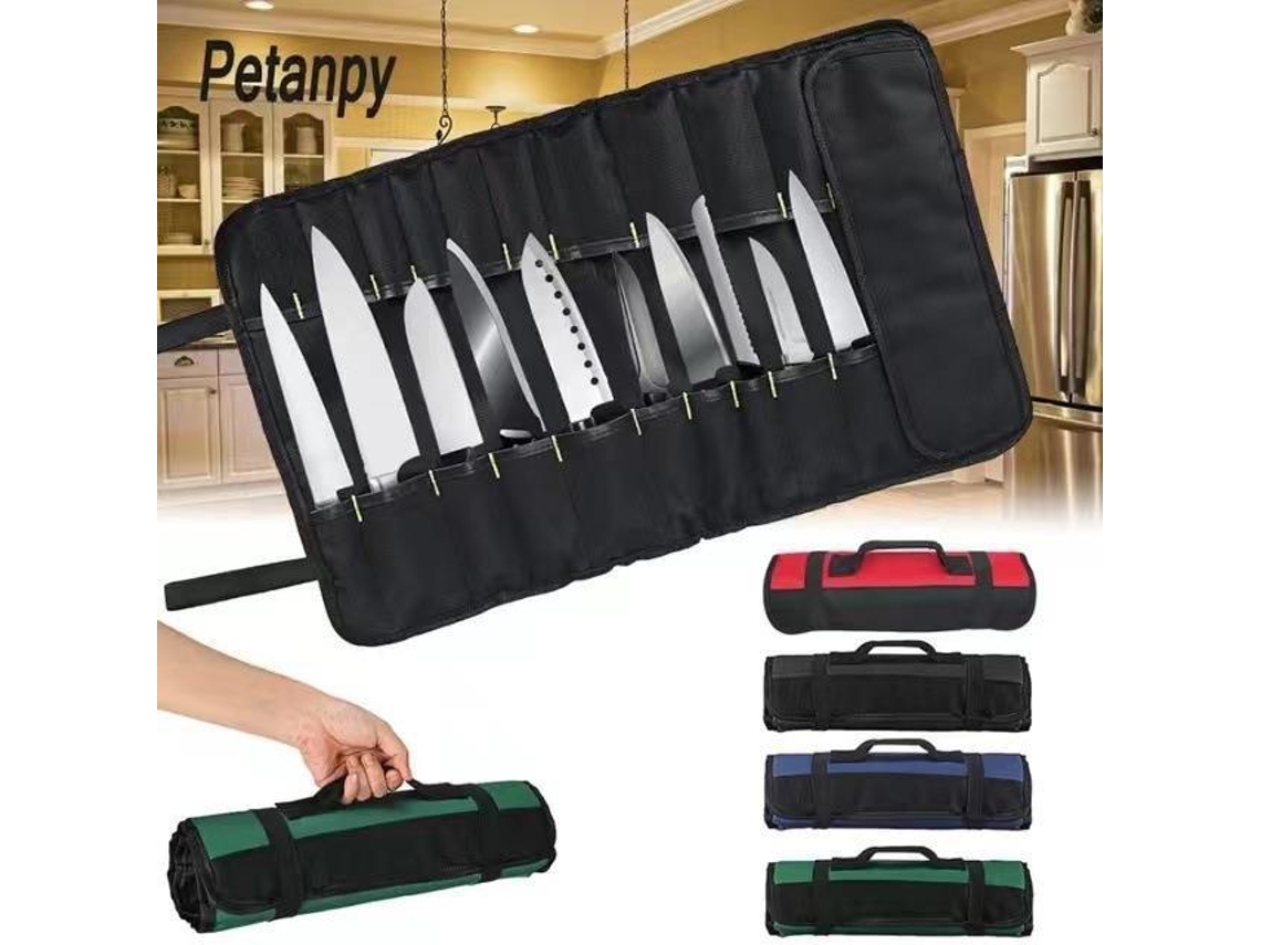 Bolsa de almacenamiento para chef, bolsa para herramientas, bolsa para cuchillos de chef, portátil, color negro
