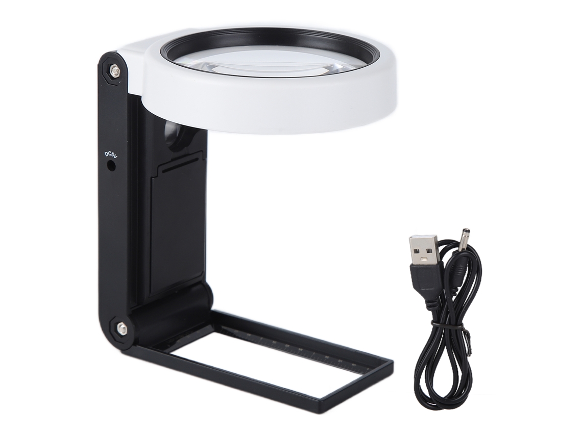 Lupa Plegable De Mano Con Luz Led Th-7018a Multifuncional Para Lectura Y Observación