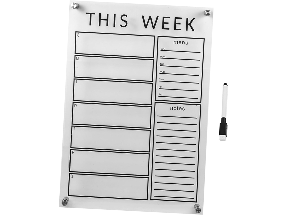 Tablero De Notas Y Planificador Semanal Borrable Para El Hogar Y La Oficina.