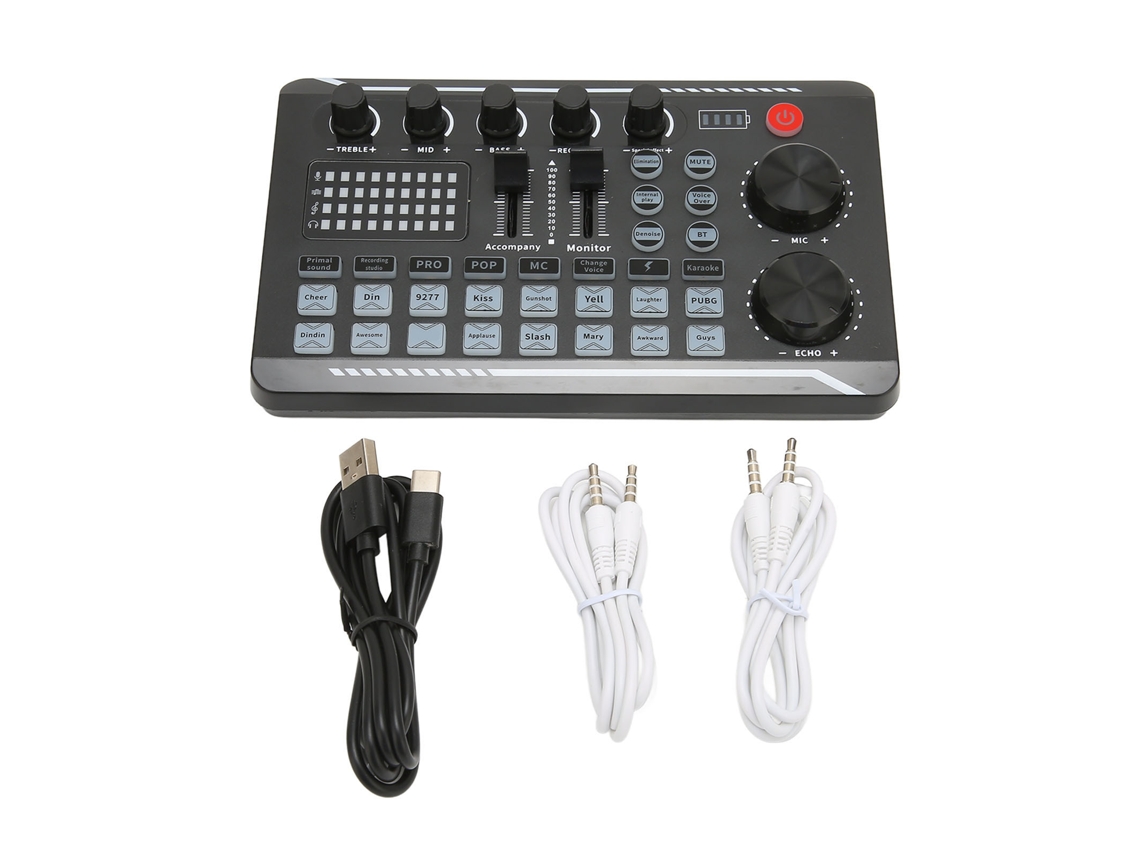 Mezclador De Sonido Con Múltiples Efectos Y Modificador De Voz Para Retransmisiones En Directo Y Grabación De Podcasts.