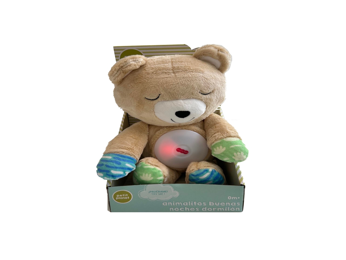 PETIT PLANET Animalitos Buenas Noches Dormilón – Peluche Musical Con Luz Multicolor