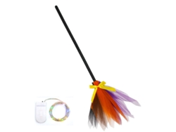 KOFIHETY Escoba de Bruja para Halloween, Accesorio para Disfraz con Luces LED