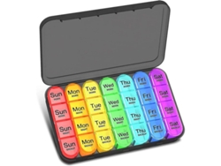 Organizador De Pastillas Para 4 Tomas Diarias, Organizador Semanal De Pastillas (negro)