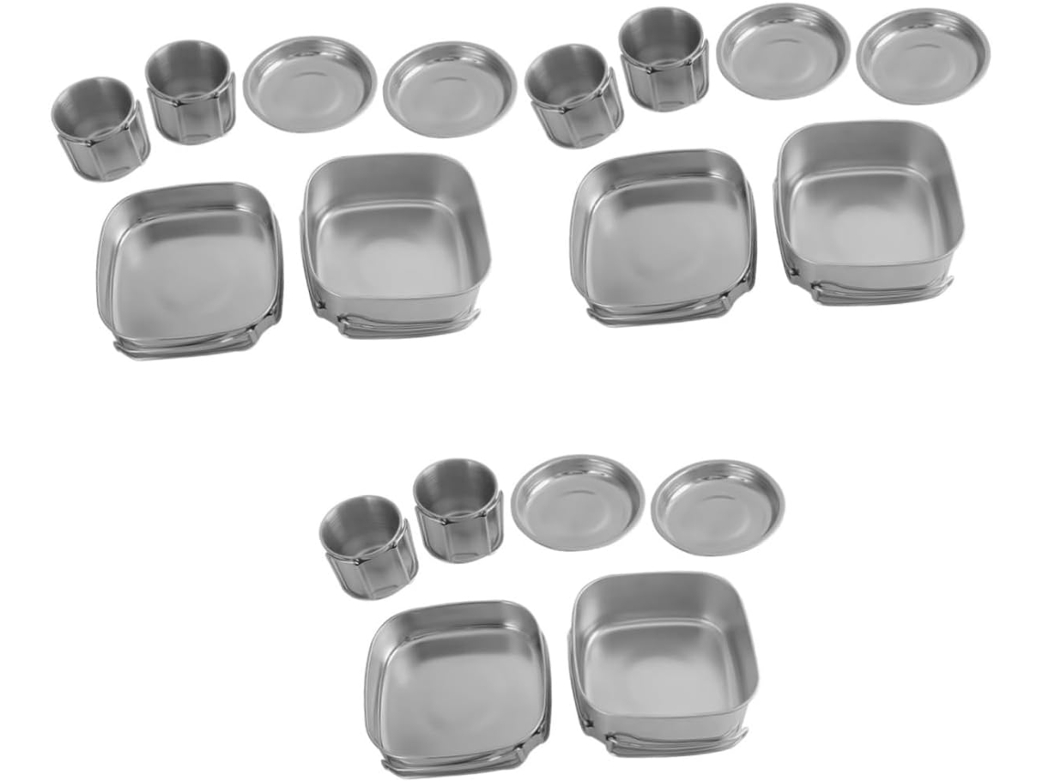 3 Ensembles Marmite Avec Couvercle Corbeille Casserole Fosse Poêle À Frire Bouillir Cuisinier Multi ...