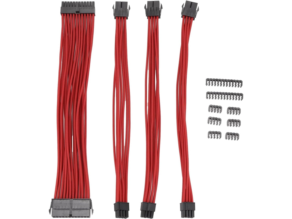 Kit De Expansión Trenzado De 9 Pulgadas, Base Para Caja De Pc, Peine Incluido, Atx 24 Pines Pcie 6+2, Cpu 4+4 A