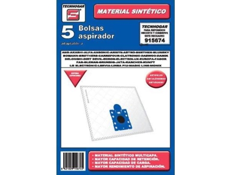 Bolsa aspirador pack 5 uds. karcher tsc-555-ufesa-aeg- 915674