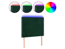 Maison Exclusive - Cabecero Con Luces Led Terciopelo Verde Oscuro 100x5x118/128 Cm