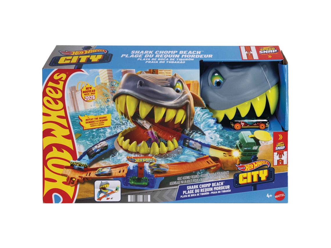 Hotwheels City Playa De Boca De Tiburon Pistas Para Coches De Juguete