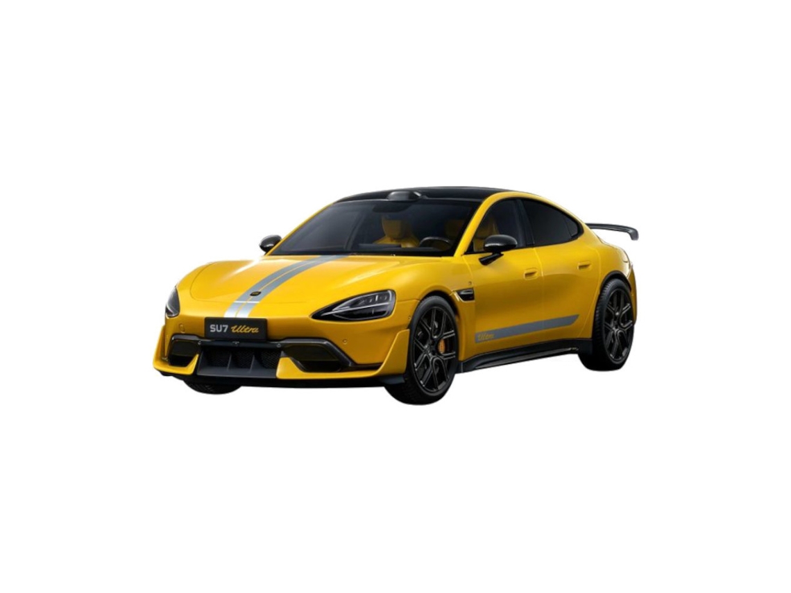 Coche modelo Xiaomi SU7 Ultra a escala 1/18 de metal fundido a presión - Amarillo