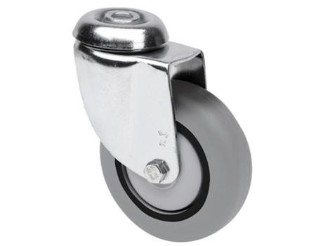 Rueda giratora agujero m10 20bh100cp-pgisb poliamix-goma gris eje bolas ALEX