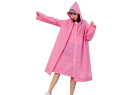 Poncho Impermeable Transpirable De Eva Para Adultos Con Capucha, Color Rojo Rosado Xl, Ideal Para Ciclismo Y Acampada.