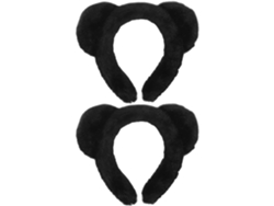 Lot De 2 Serrage-têtes Oreilles D'ours En Peluche Douce Negroe, Diademax Fantaisie Souples Pour