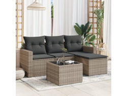 Juego De Sofás Jardín Con Cojines 5 Udsjuego De Muebles De Jardín Ratán Sintético Gris Cfw469016