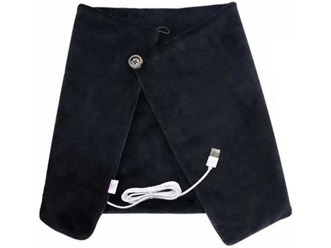 Capa Portátil Capa Eléctrica Térmica Capa De Felpa Térmica Para El Invierno Pañuelo Para La Oficina Del Coche (color: Negro)