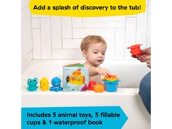 Juguetes de baño Baby Einstein Opus Bath Pals, juego de baño multicolor de 11 piezas.