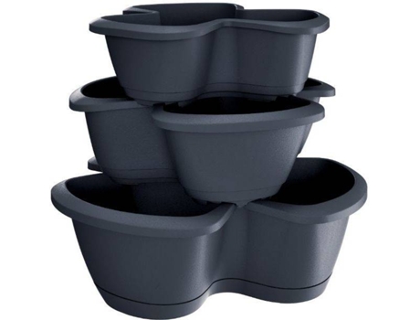Maceta PROSPERPLAST Respana Trio (Gris)