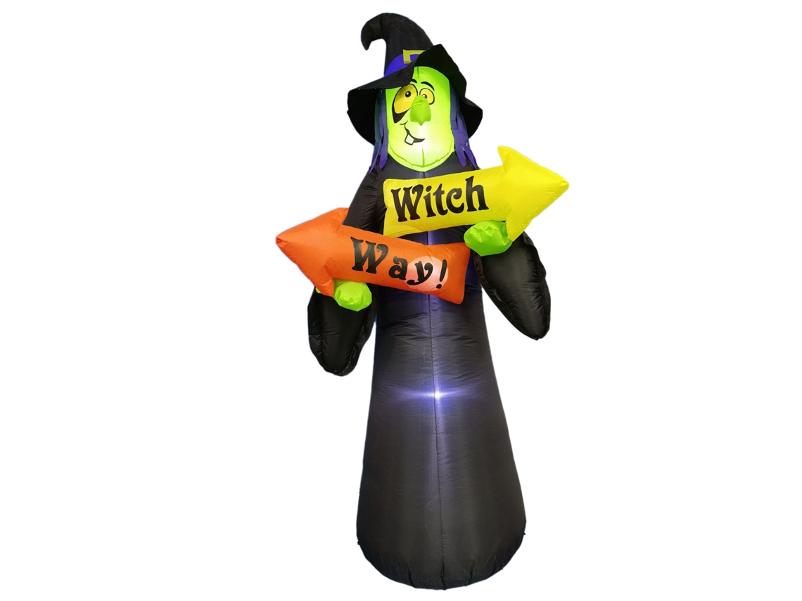 Decoración inflable de fantasma de bruja con luz de poliéster para fiestas, festivales y carnavales.