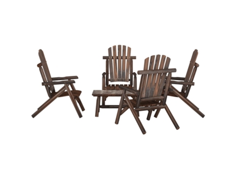 Conjunto 5 de muebles de jardín VIDAXL madera maciza de abeto