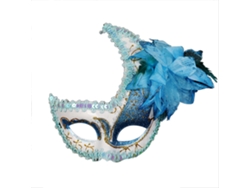 Máscara reutilizable de plástico azul en forma de media luna para Halloween