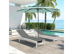 Sombrilla Rectangular Grande De 4,5 M Para Exteriores, De Doble Cara, Con Manivela (verde Claro) (sin Base)