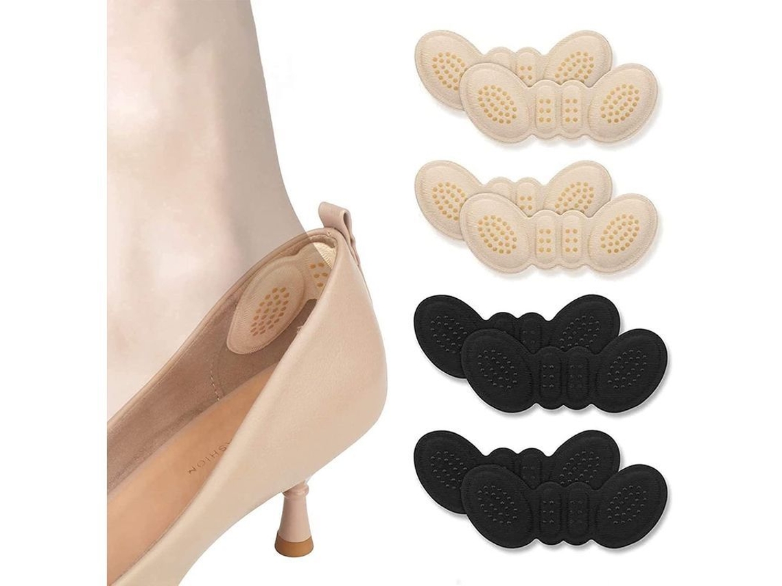 Soportes Para El Talón, Almohadillas Para El Talón, Plantillas Antideslizantes Para Zapatos Sueltos, Para Hombre Y Mujer (2 Finas + 2 Gruesas)