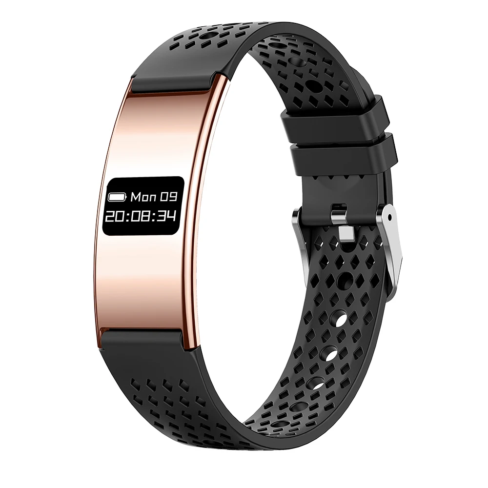 (correa Dorada Y Negra) Pulsera Inteligente, Resistente Al Agua Ip68, Recordatorio De Llamadas De 2,88 Mm