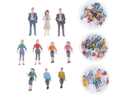 Lote de 10 miniaturas/modelos de plástico pintados y coloreados para redes.