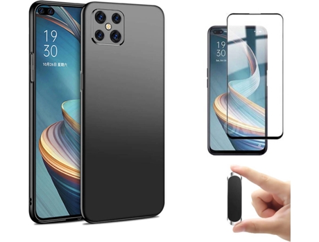 Carcasa y Protector de Pantalla Oppo Reno 4 Z 5G Negro