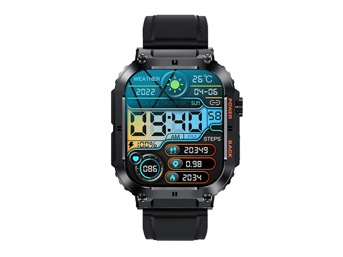 Smartwatch Yizhood K57 Pro 1.96 Inch Bluetooth Llamada Monitorización De Salud 400mah Larga Espera (android E Ios - Negro)